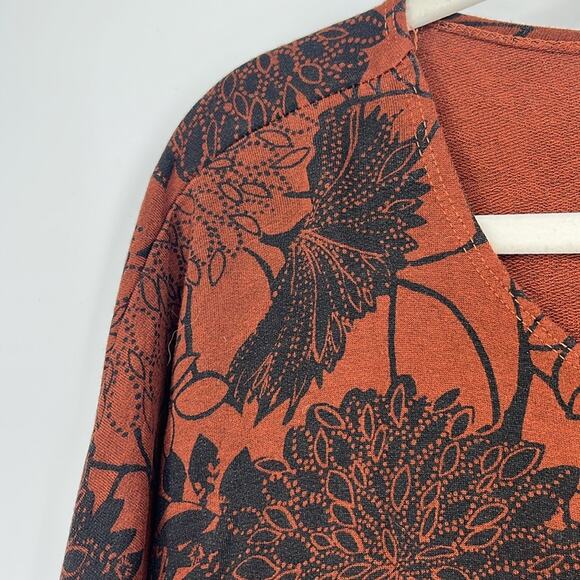 Bryn Walker Alanna Tunic Top Dress Large Rust Floral Print - Picture 5 of 11